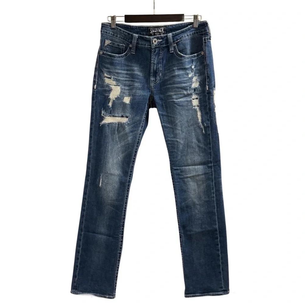 Salvage Men's Jeans Mayhem Straight Regular Fit Size 32W - Picture 2 of 12